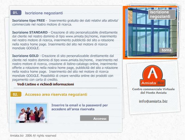 Amiata.biz - iscrizione negozianti